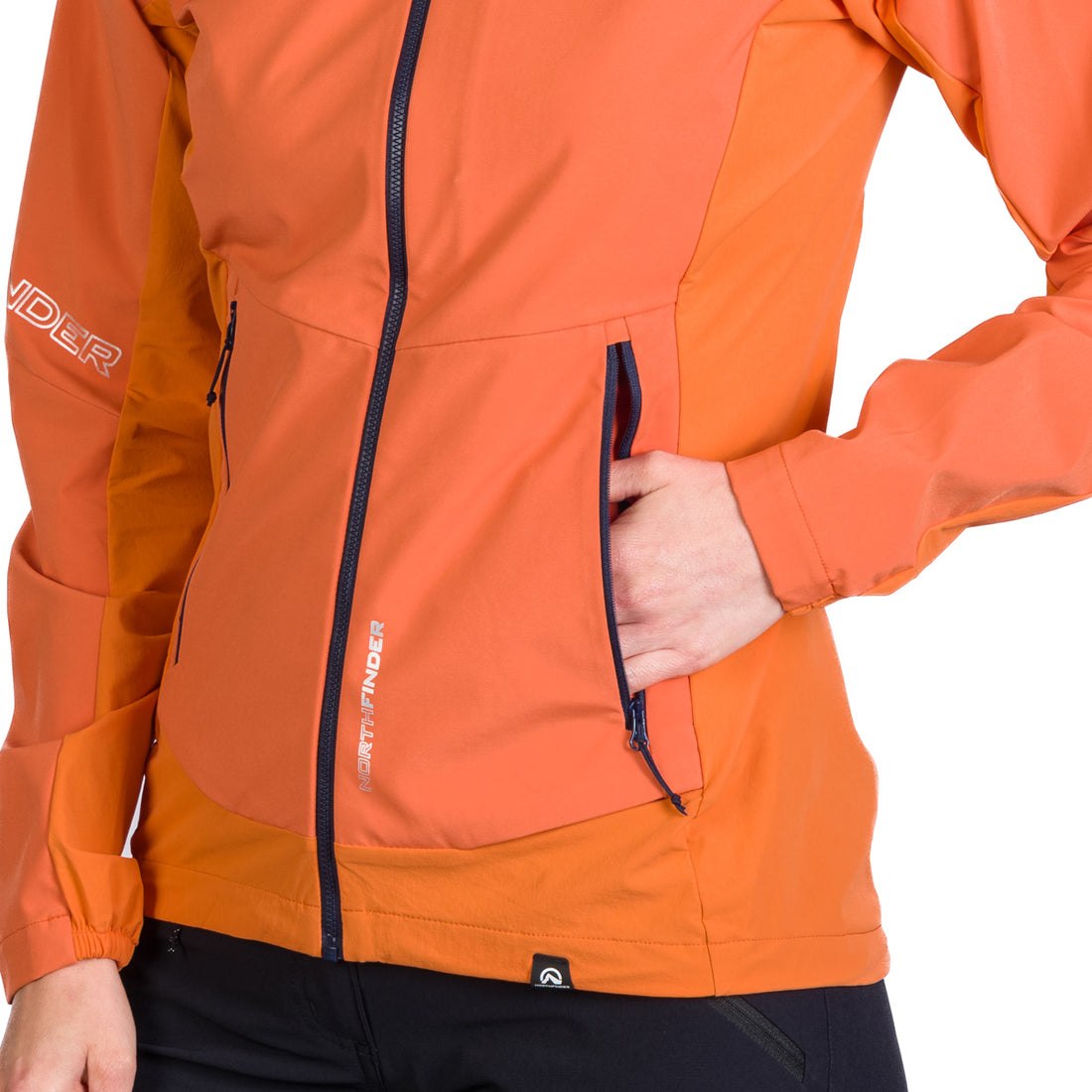 BU-6183OR women's trekking hybrid softshell active jacket DONNA