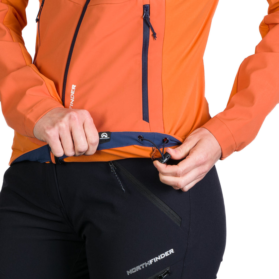 BU-6183OR women's trekking hybrid softshell active jacket DONNA