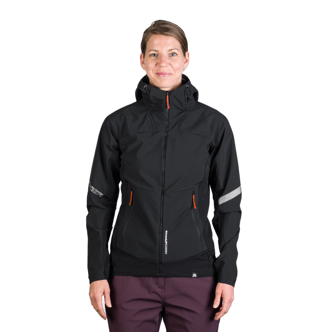 BU-6183OR women's trekking hybrid softshell active jacket DONNA