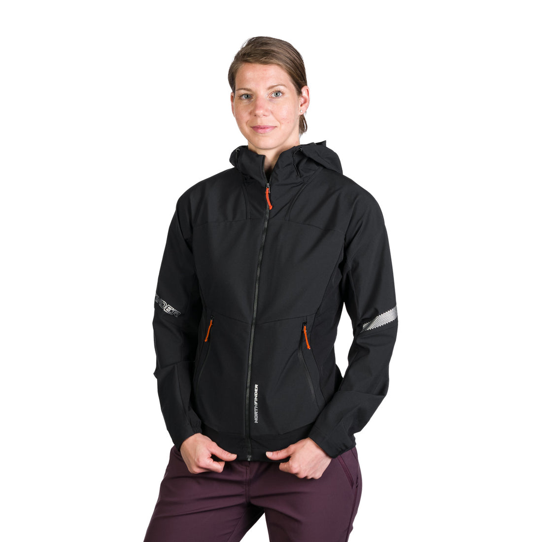 BU-6183OR women's trekking hybrid softshell active jacket DONNA