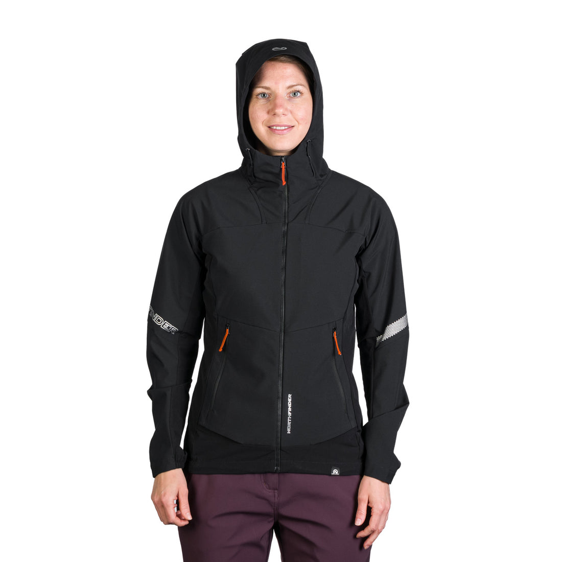 BU-6183OR women's trekking hybrid softshell active jacket DONNA