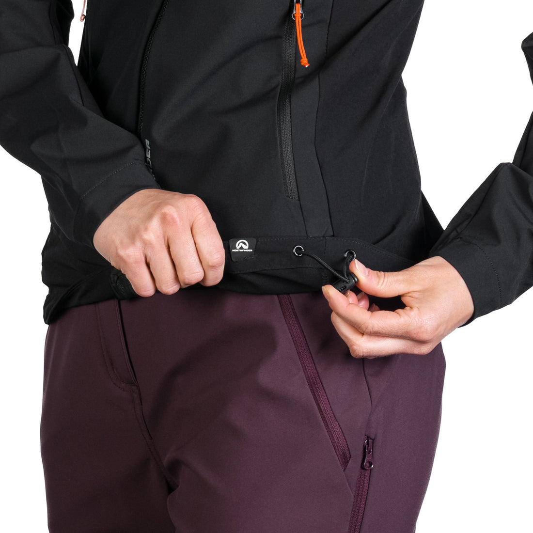 BU-6183OR women's trekking hybrid softshell active jacket DONNA