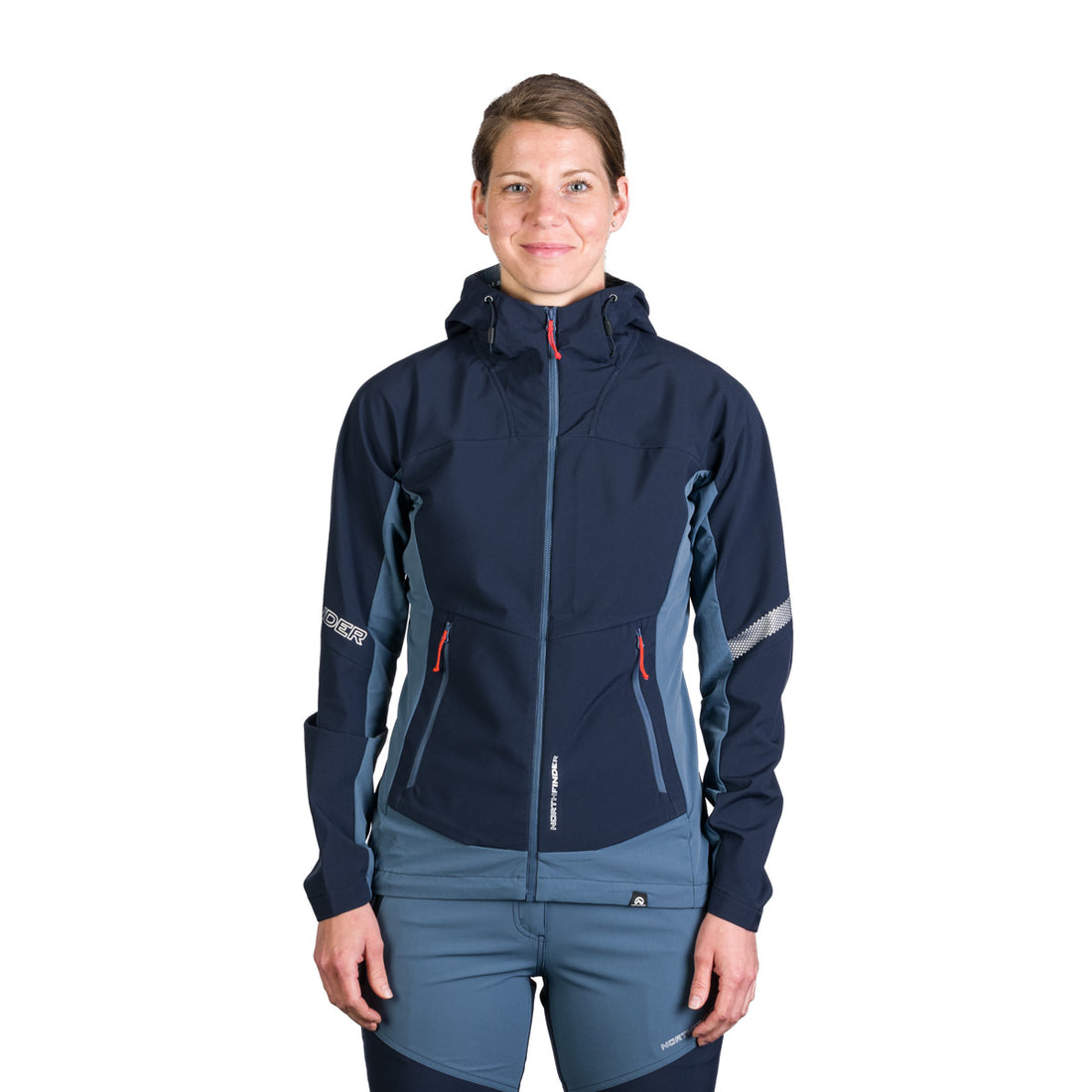 BU-6183OR women's trekking hybrid softshell active jacket DONNA