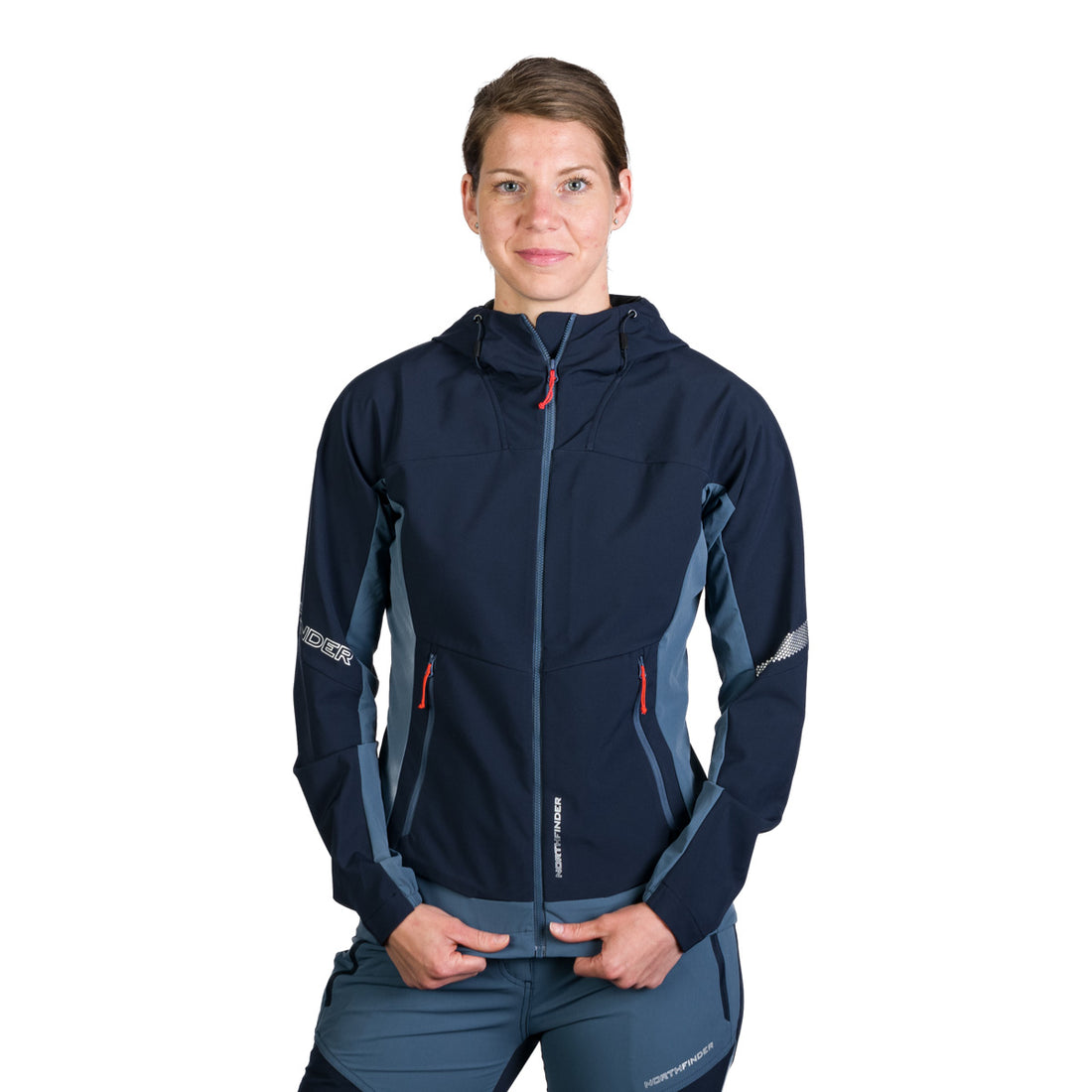BU-6183OR women's trekking hybrid softshell active jacket DONNA