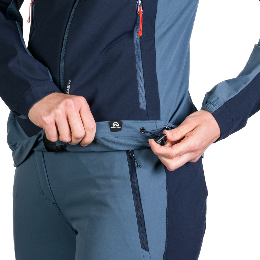 BU-6183OR women's trekking hybrid softshell active jacket DONNA