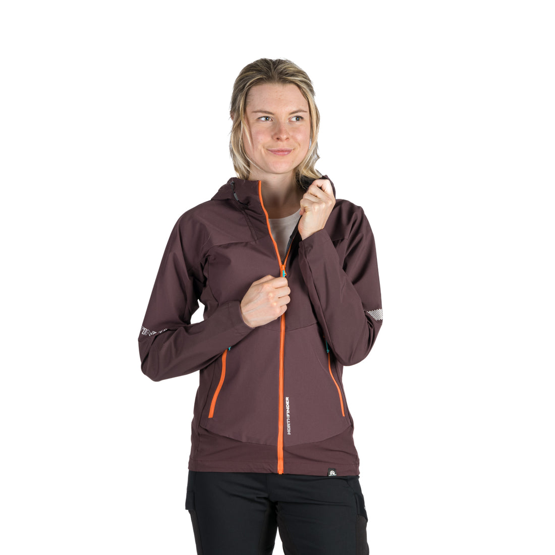 BU-6183OR women's trekking hybrid softshell active jacket DONNA