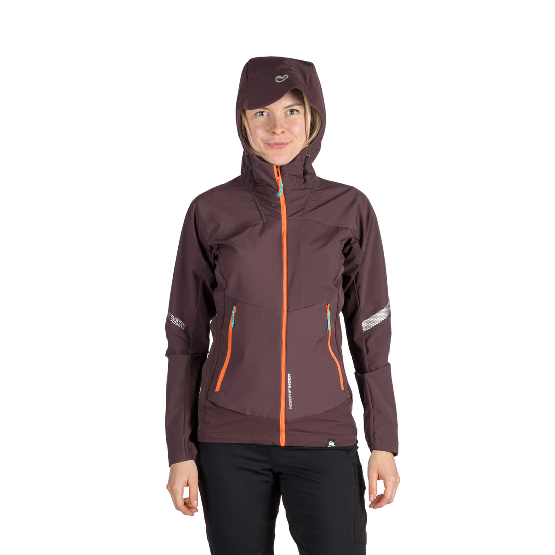 BU-6183OR women's trekking hybrid softshell active jacket DONNA
