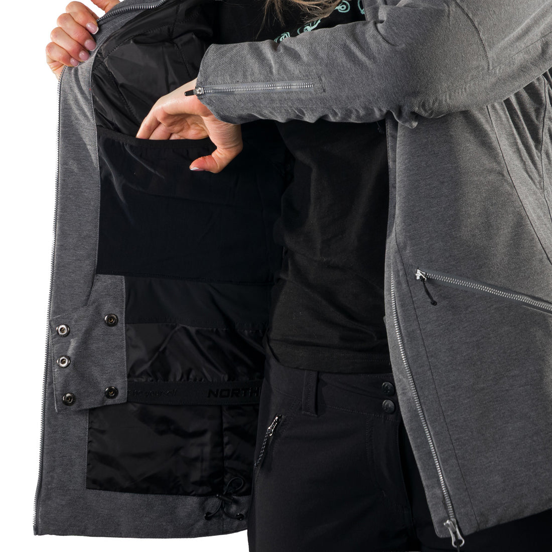 BU-62053SNW women's ski insulated melange jacket PATRICE