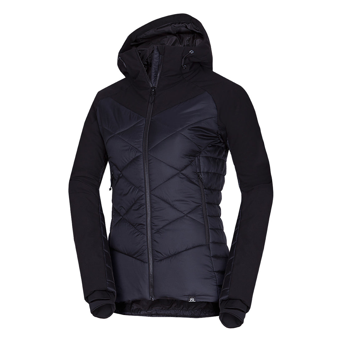 BU-6241OR women's outdoor hybrid like down jacket with softshell DEANNE