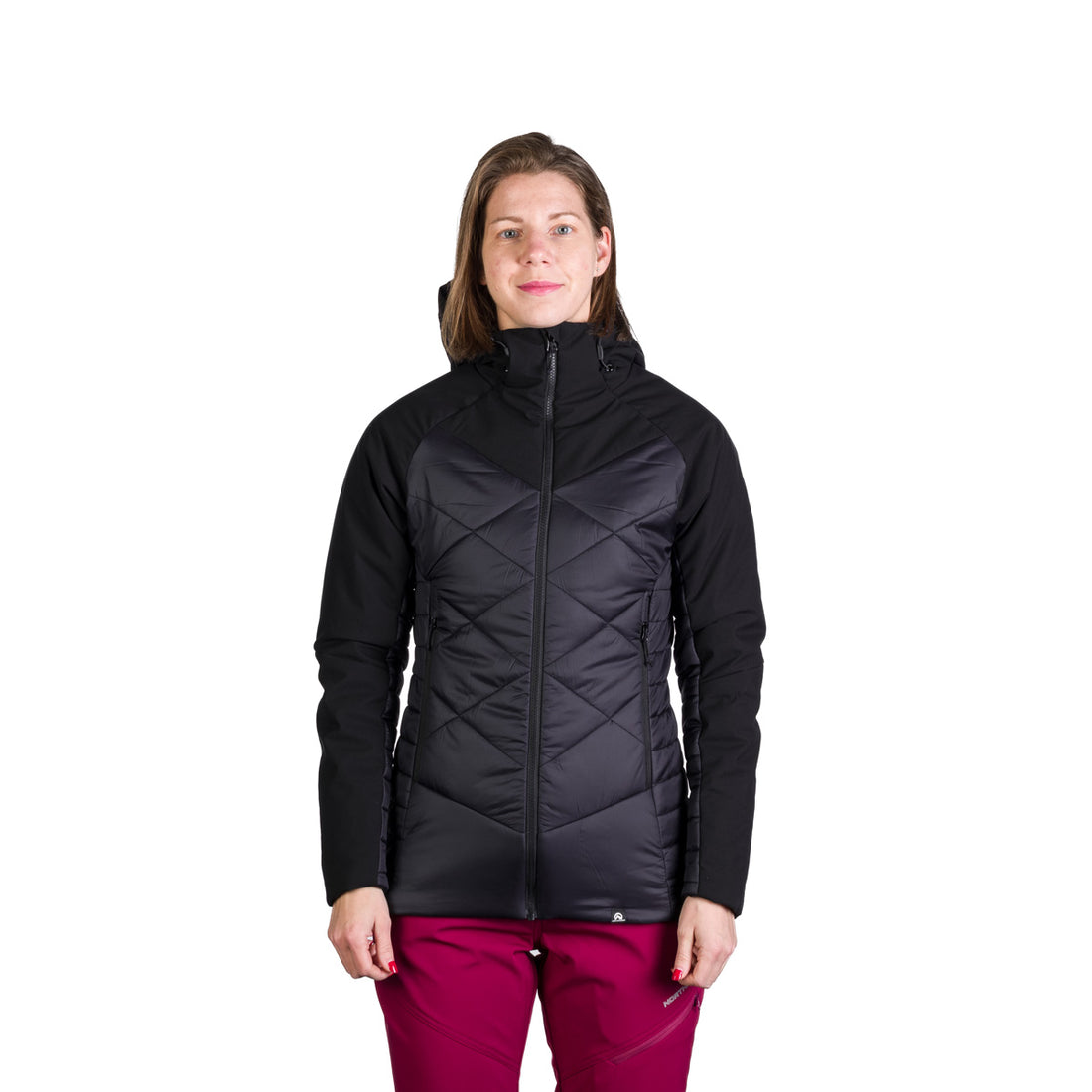 BU-6241OR women's outdoor hybrid like down jacket with softshell DEANNE