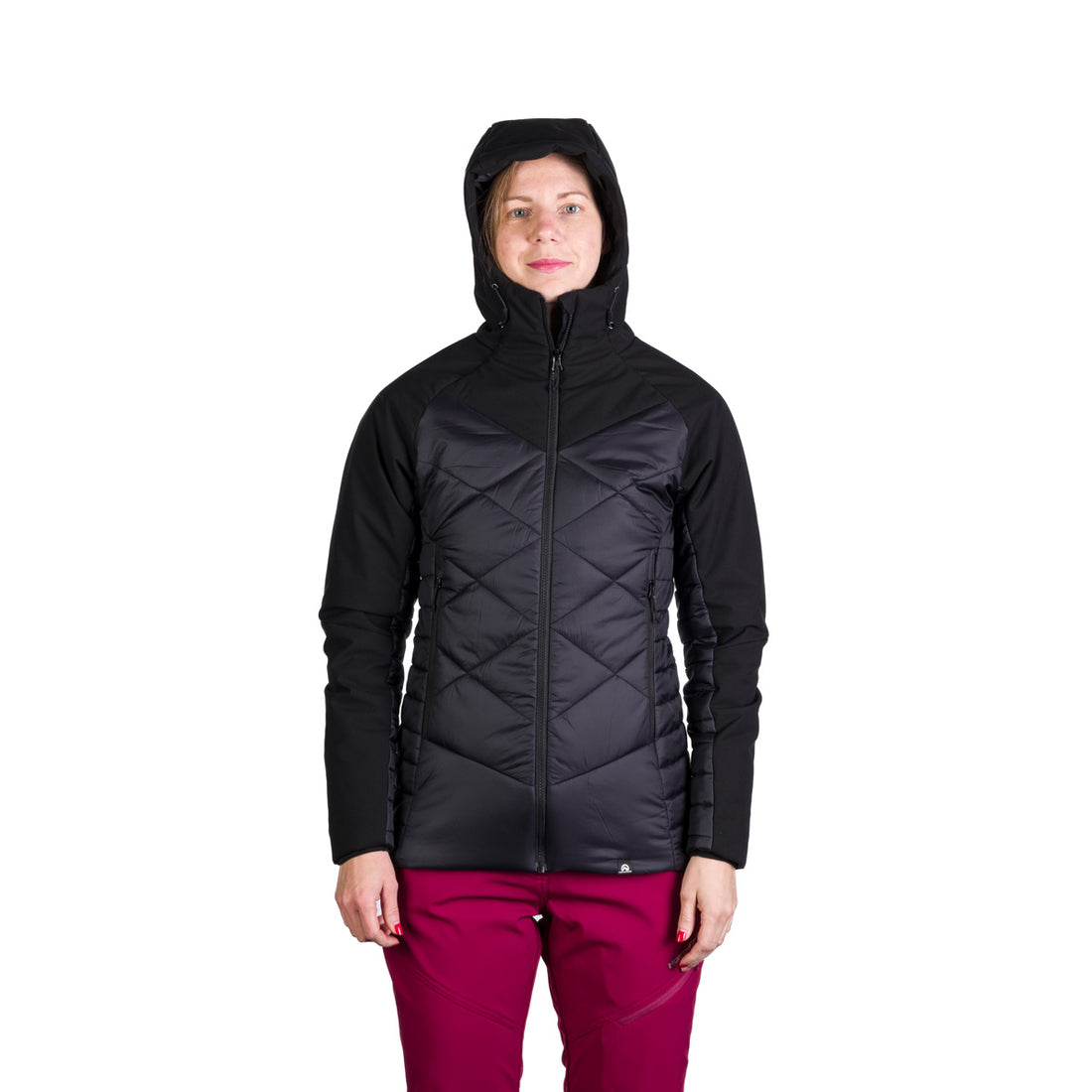 BU-6241OR women's outdoor hybrid like down jacket with softshell DEANNE