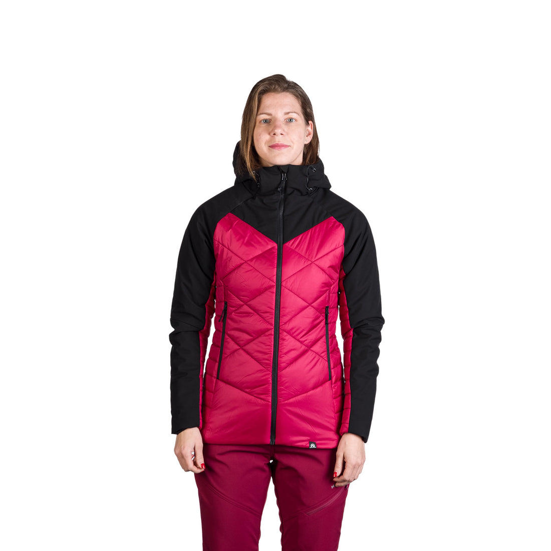 BU-6241OR women's outdoor hybrid like down jacket with softshell DEANNE