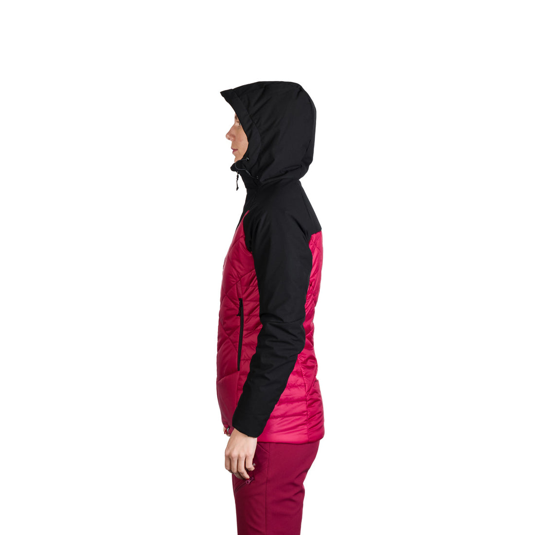 BU-6241OR women's outdoor hybrid like down jacket with softshell DEANNE