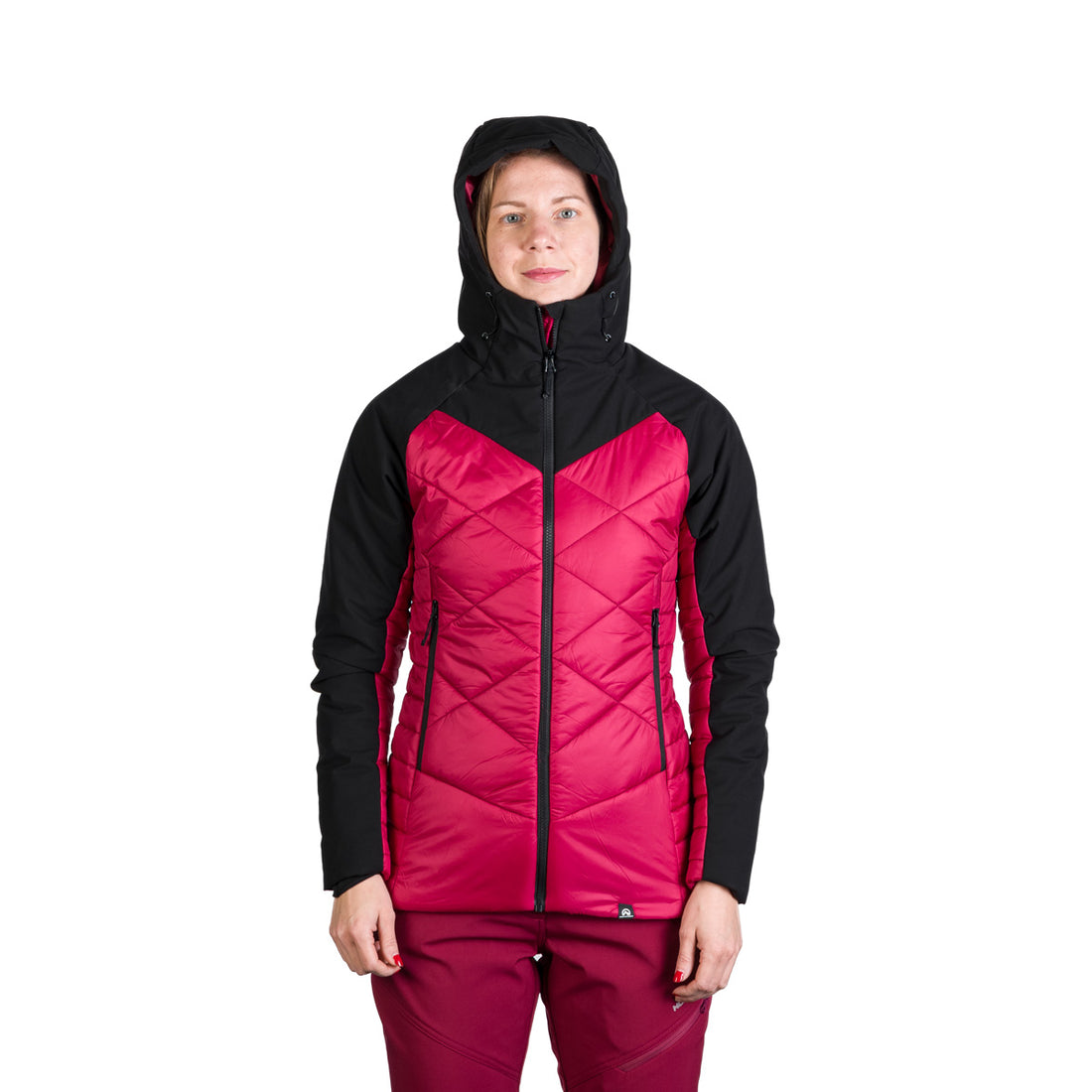 BU-6241OR women's outdoor hybrid like down jacket with softshell DEANNE