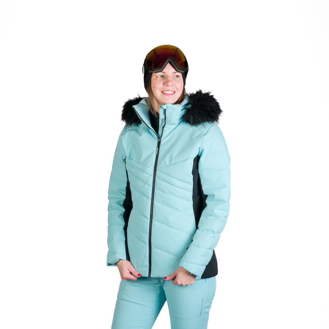 BU-6256SNW women's ski insulated trendy jacket with fur KELLIE