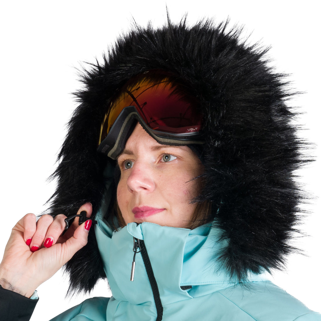 BU-6256SNW women's ski insulated trendy jacket with fur KELLIE