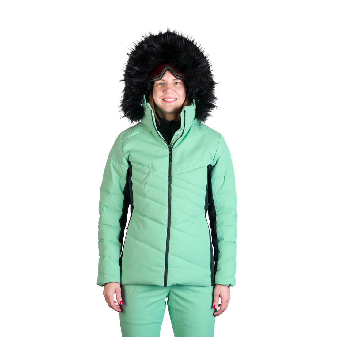 BU-6256SNW women's ski insulated trendy jacket with fur KELLIE