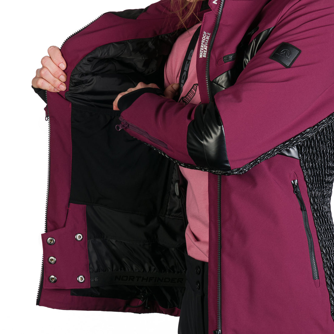 BU-6259SNW women ski trendy prolonged jacket LAURI