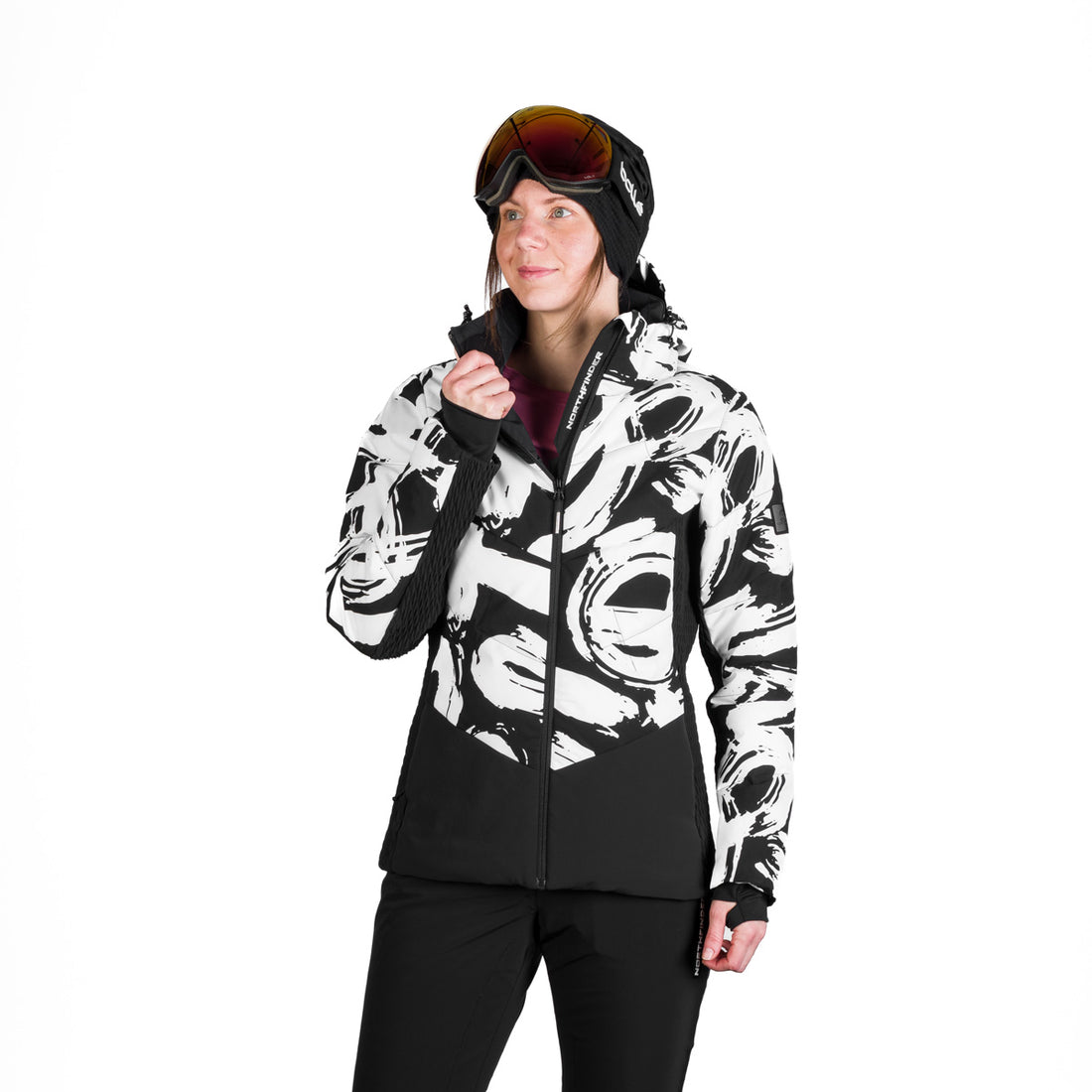 BU-6260SNW women's ski allover print insulated jacket LIZ