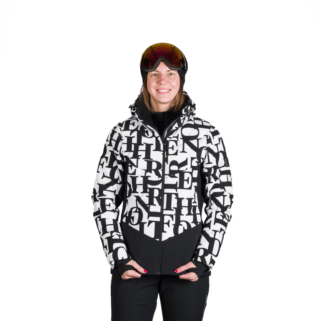 BU-6260SNW women's ski allover print insulated jacket LIZ