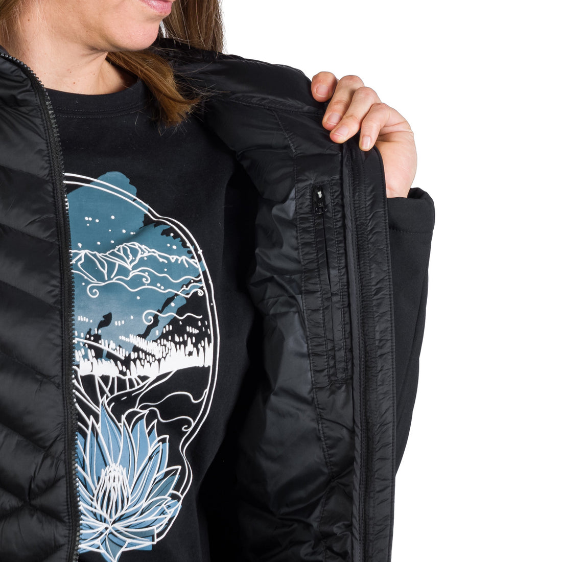 BU-6266SP women's trendy insulated jacket combined with softshell GINGER