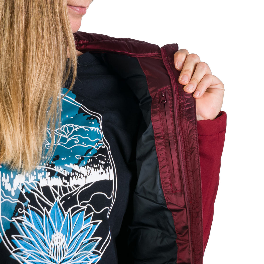 BU-6266SP women's trendy insulated jacket combined with softshell GINGER