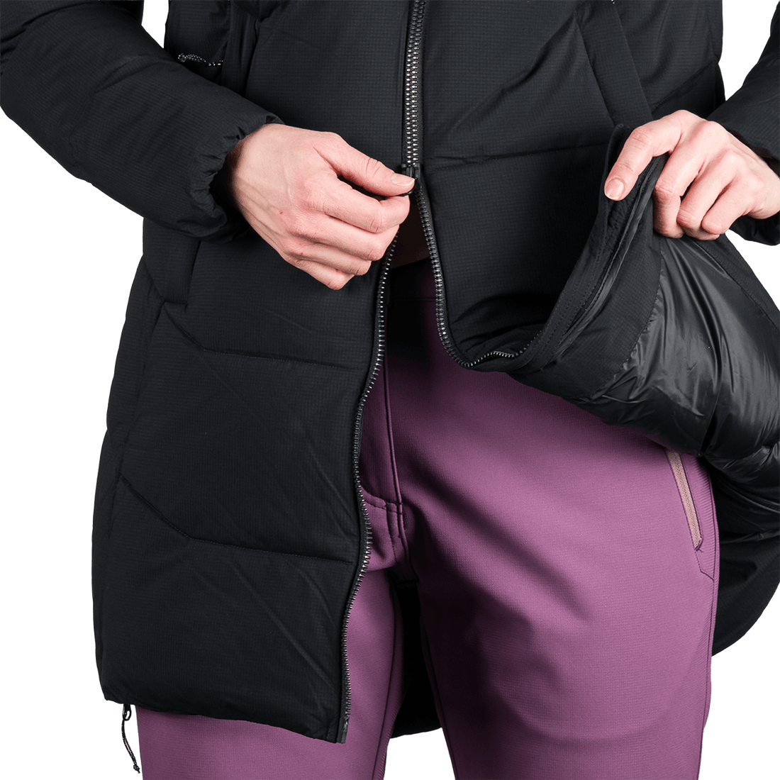 BU-6334OR women's outdoor insulated 2L long jacket RHIANNON