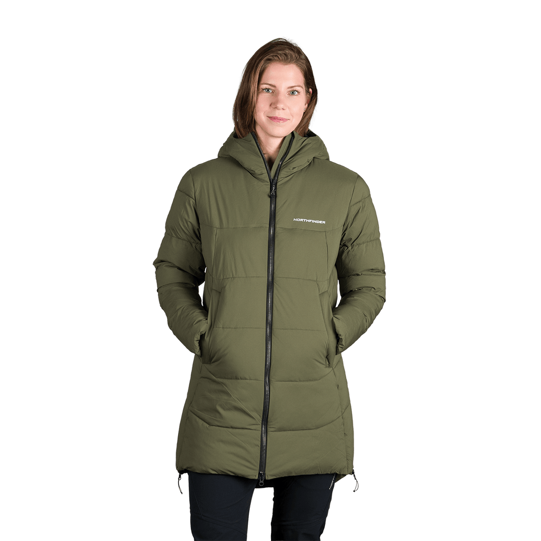 BU-6334OR women's outdoor insulated 2L long jacket RHIANNON