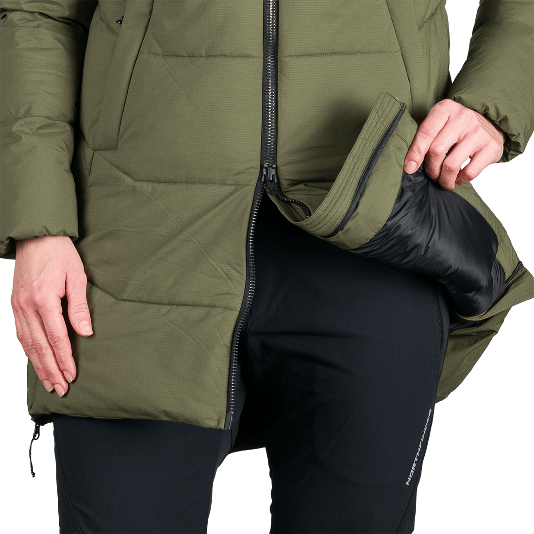 BU-6334OR women's outdoor insulated 2L long jacket RHIANNON