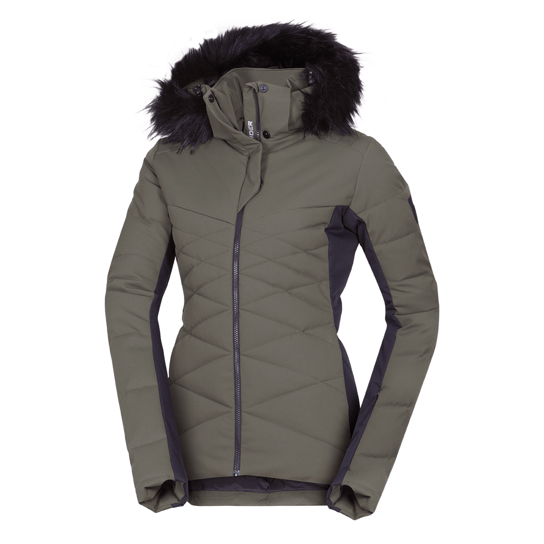 BU-6349SNW women's ski insulated trendy jacket with fur ABIGAYLE