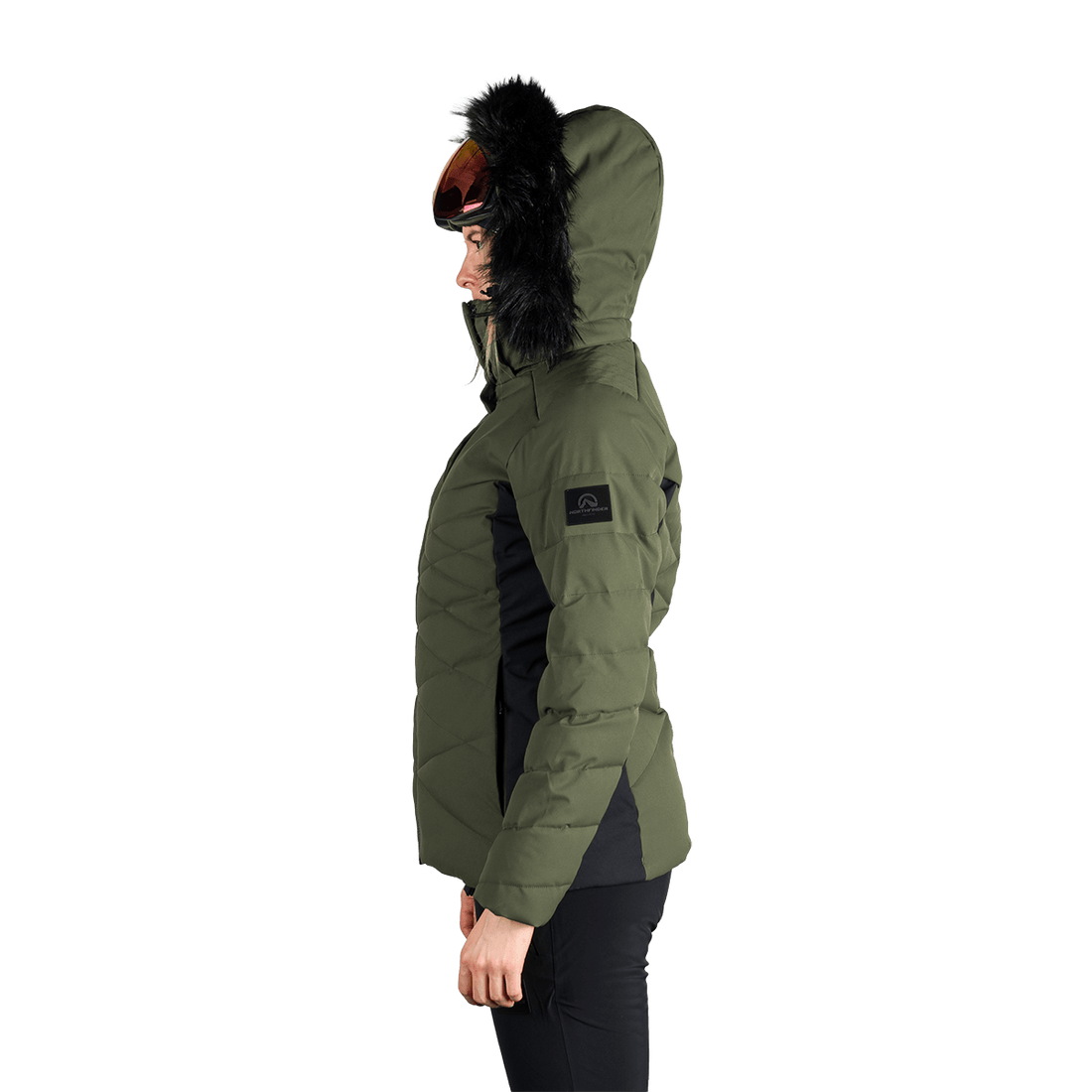BU-6349SNW women's ski insulated trendy jacket with fur ABIGAYLE