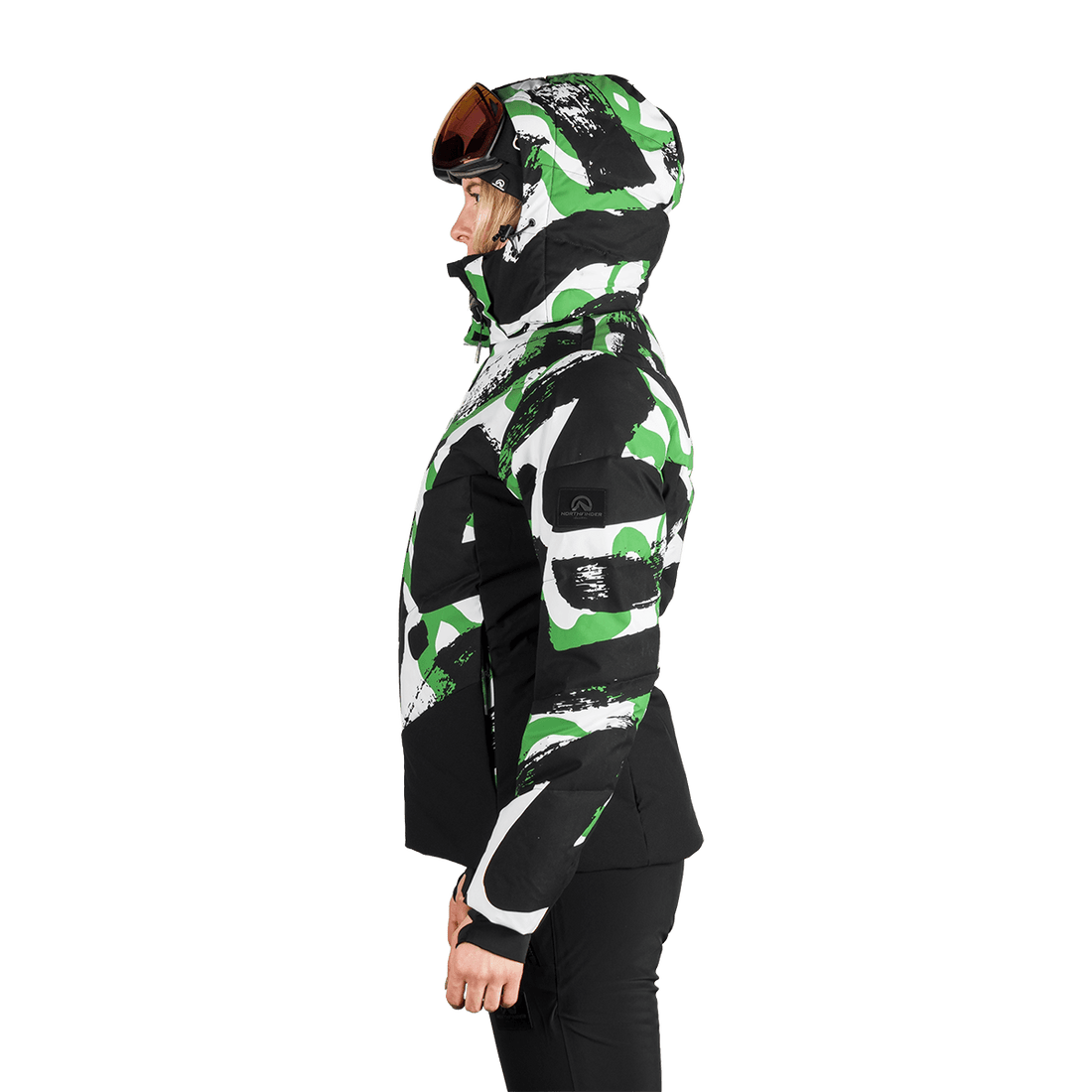 BU-6355SNW women's ski allover print insulated jacket KAYLEIGH