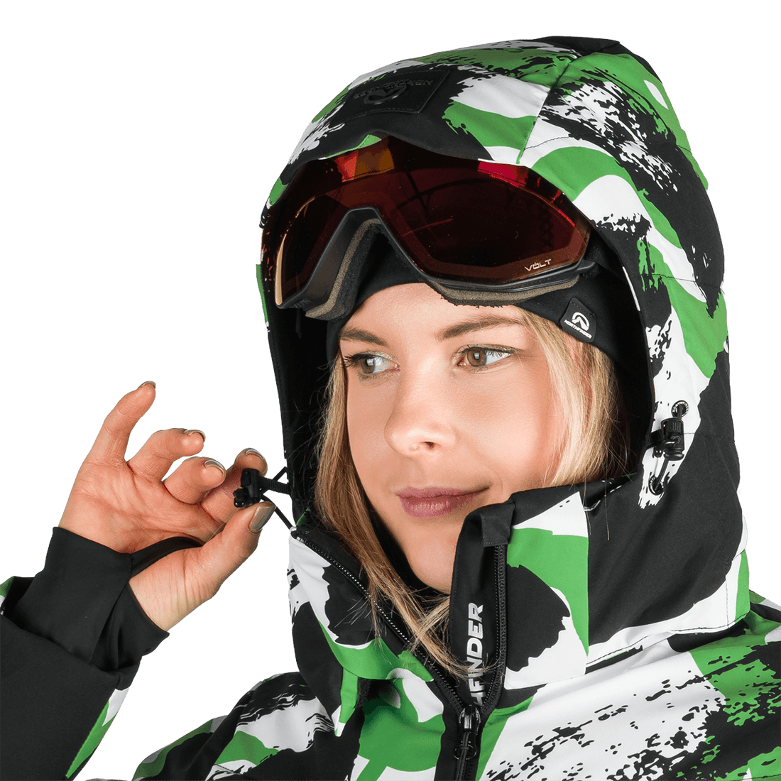 BU-6355SNW women's ski allover print insulated jacket KAYLEIGH