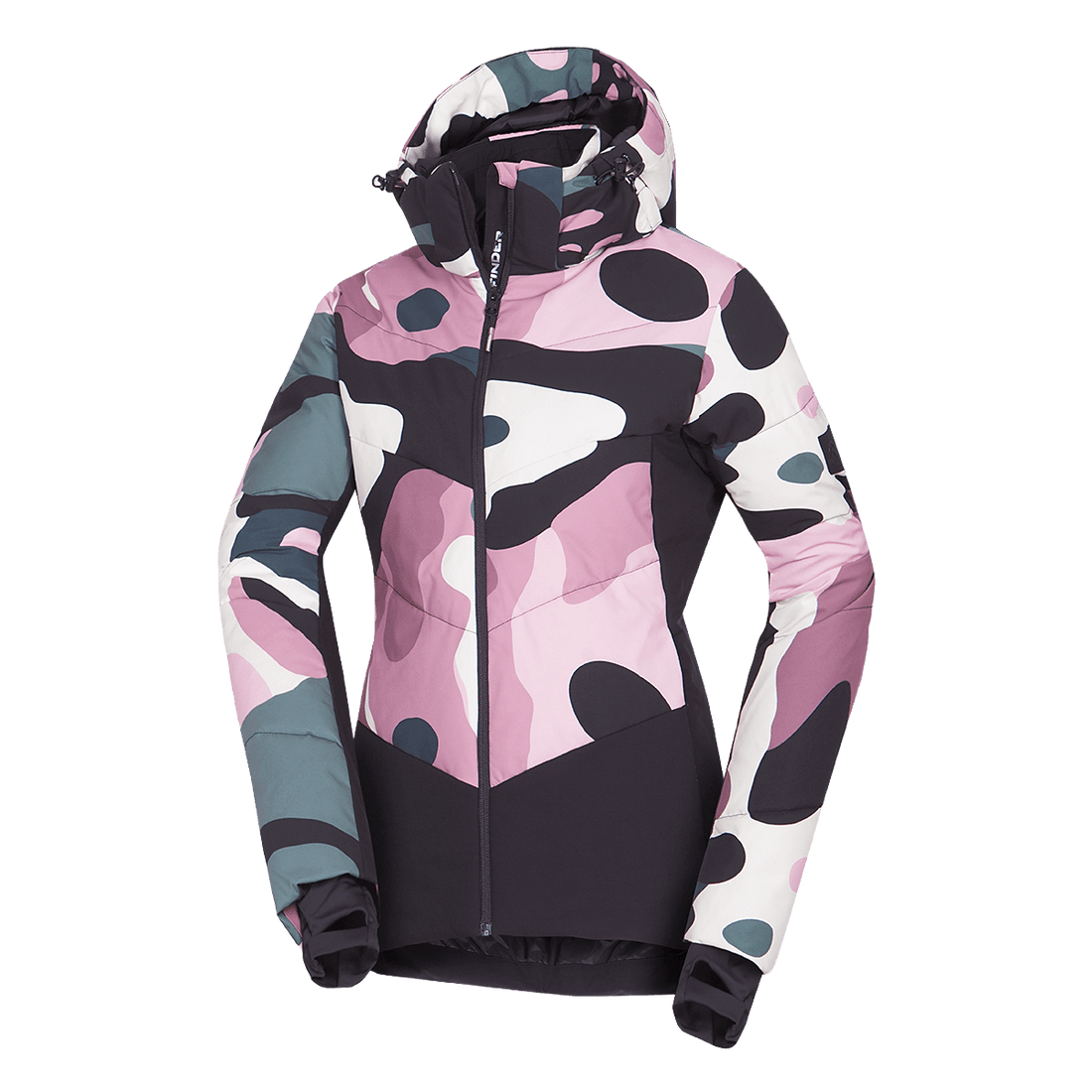 BU-6355SNW women's ski allover print insulated jacket KAYLEIGH