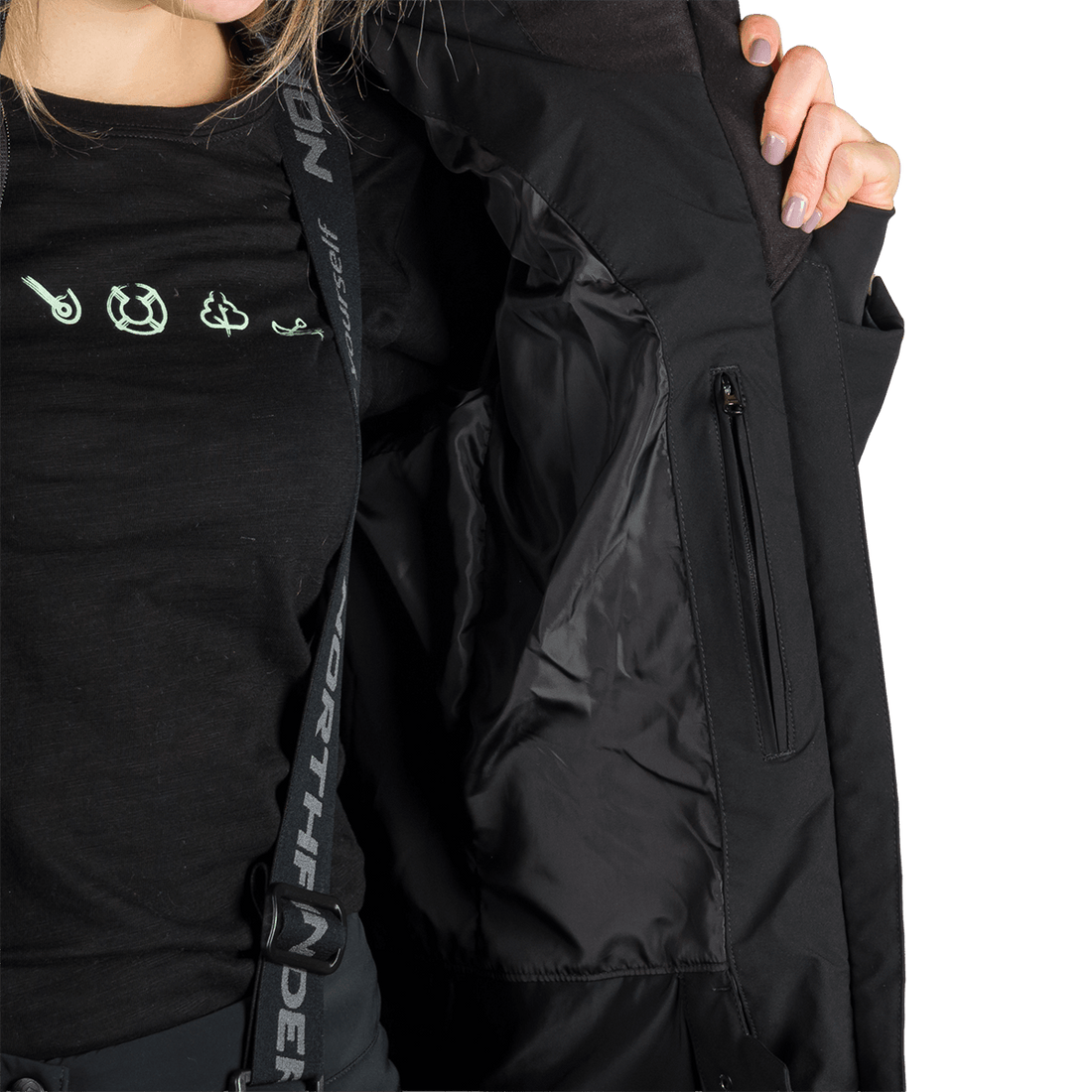 BU-6355SNW women's ski allover print insulated jacket KAYLEIGH