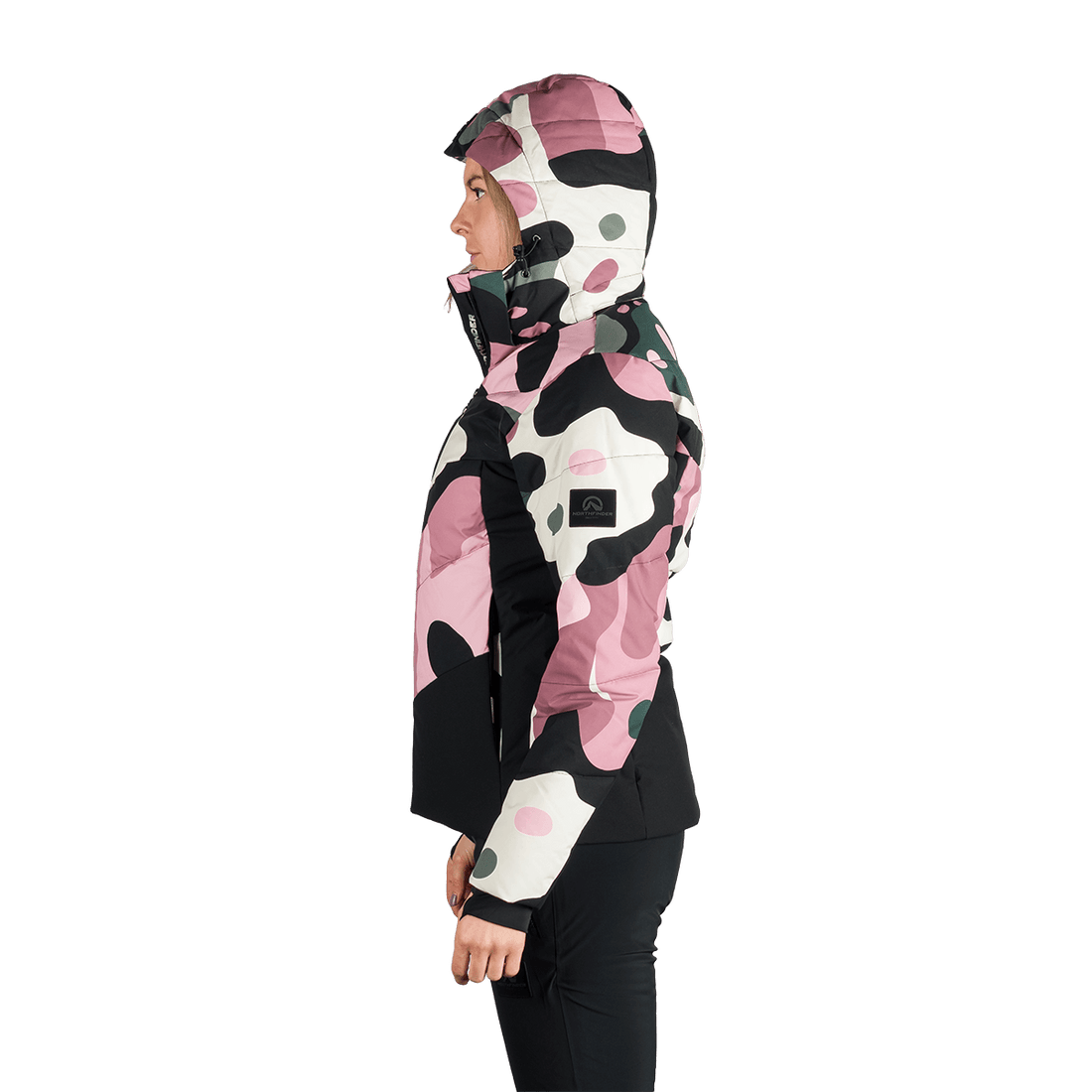 BU-6355SNW women's ski allover print insulated jacket KAYLEIGH