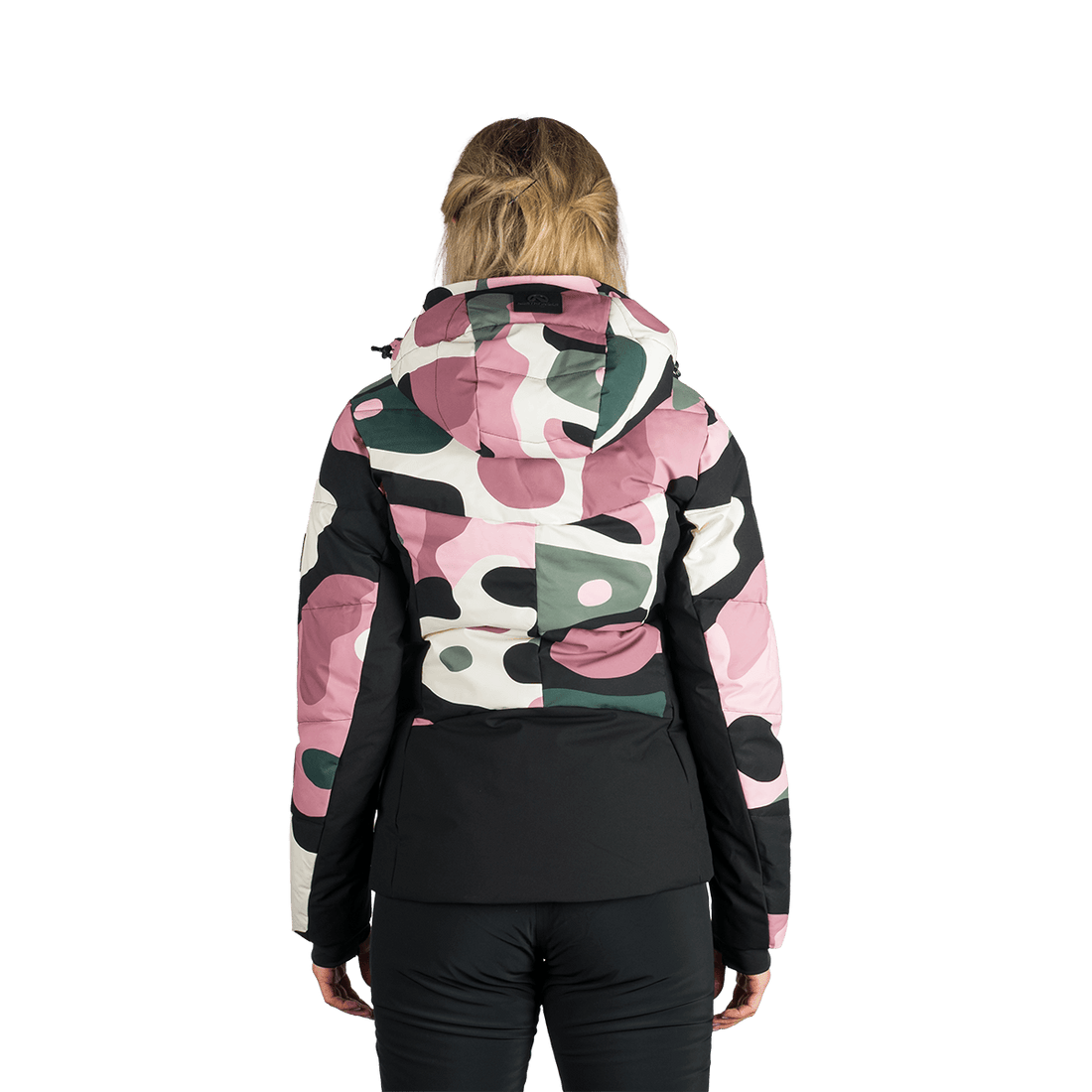 BU-6355SNW women's ski allover print insulated jacket KAYLEIGH