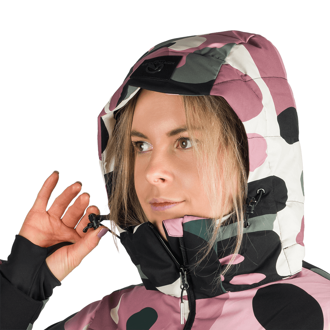 BU-6355SNW women's ski allover print insulated jacket KAYLEIGH