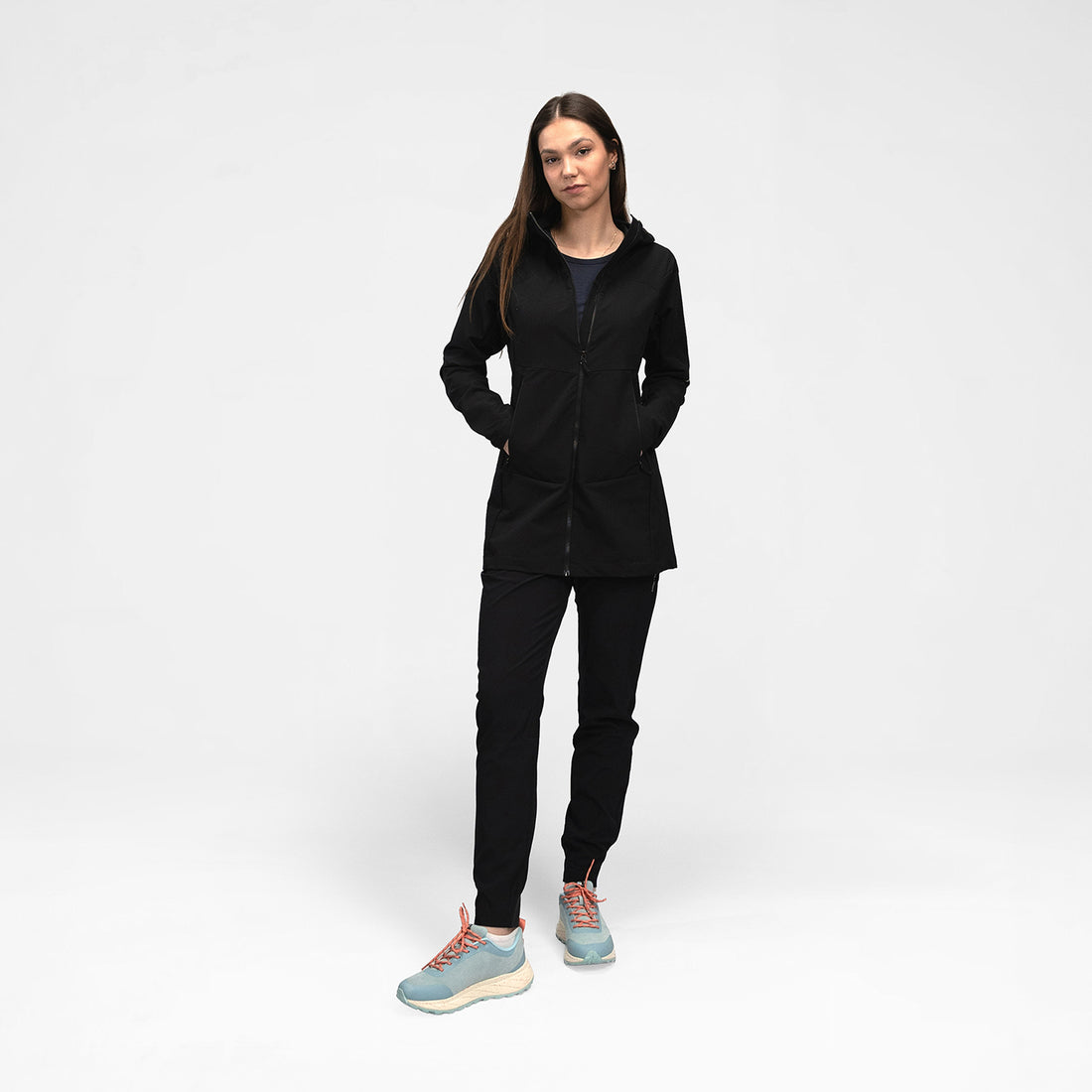 BU-6440OR women's trekking softshell long jacket 1L VAPENNA