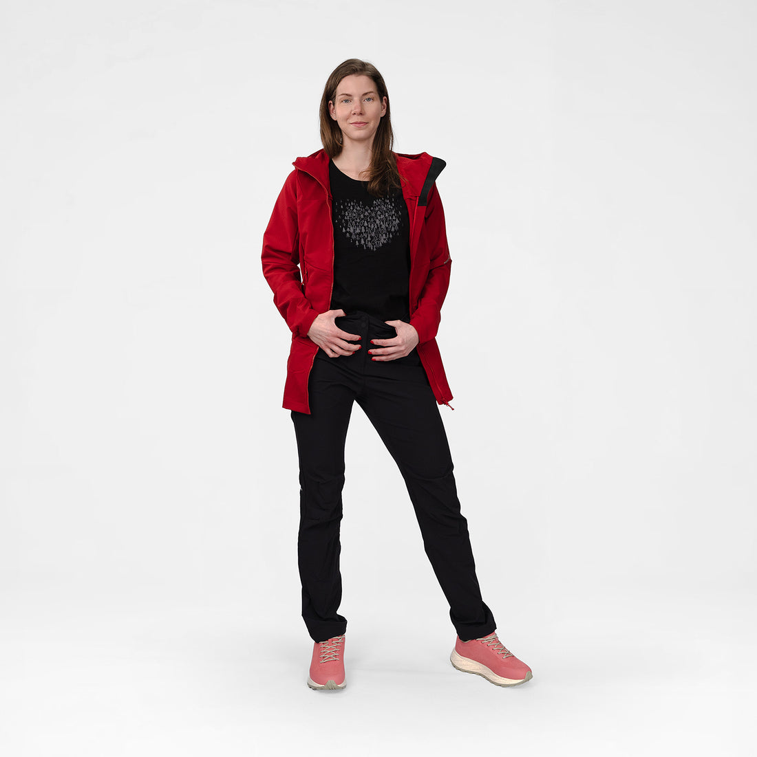 BU-6440OR women's trekking softshell long jacket 1L VAPENNA