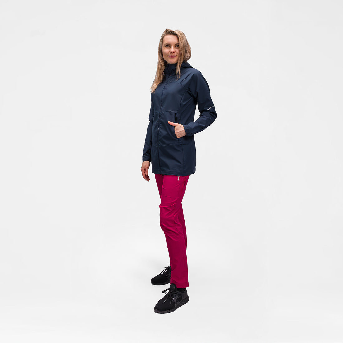 BU-6440OR women's trekking softshell long jacket 1L VAPENNA