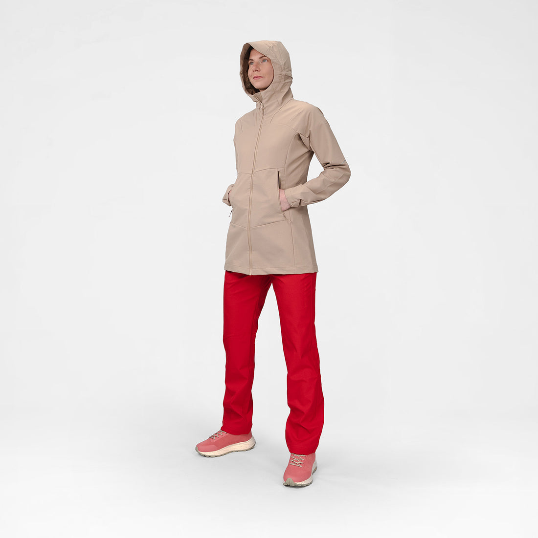 BU-6440OR women's trekking softshell long jacket 1L VAPENNA