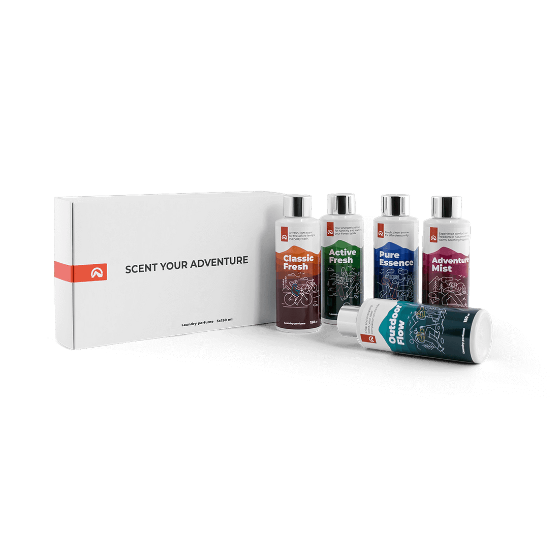 Complete gift set of 5 laundry perfumes 150 ml