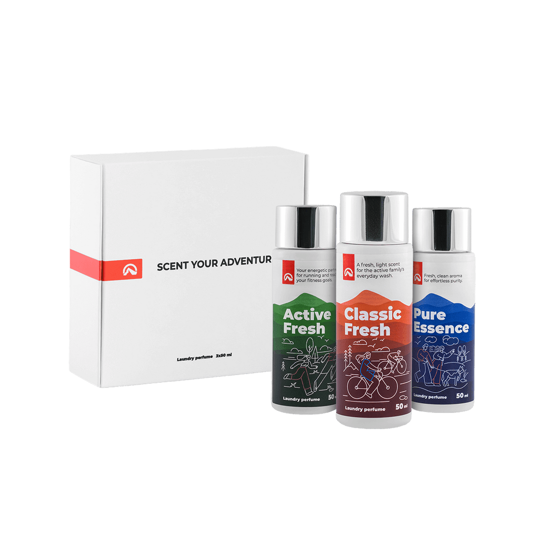 Gift set of 3 laundry perfumes 50 ml: ACTIVE FRESH + CLASSIC FRESH + PURE ESSENCE