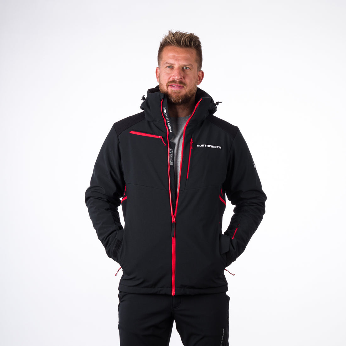 Men's softshell ski jacket DREWIN BU-5009SNW