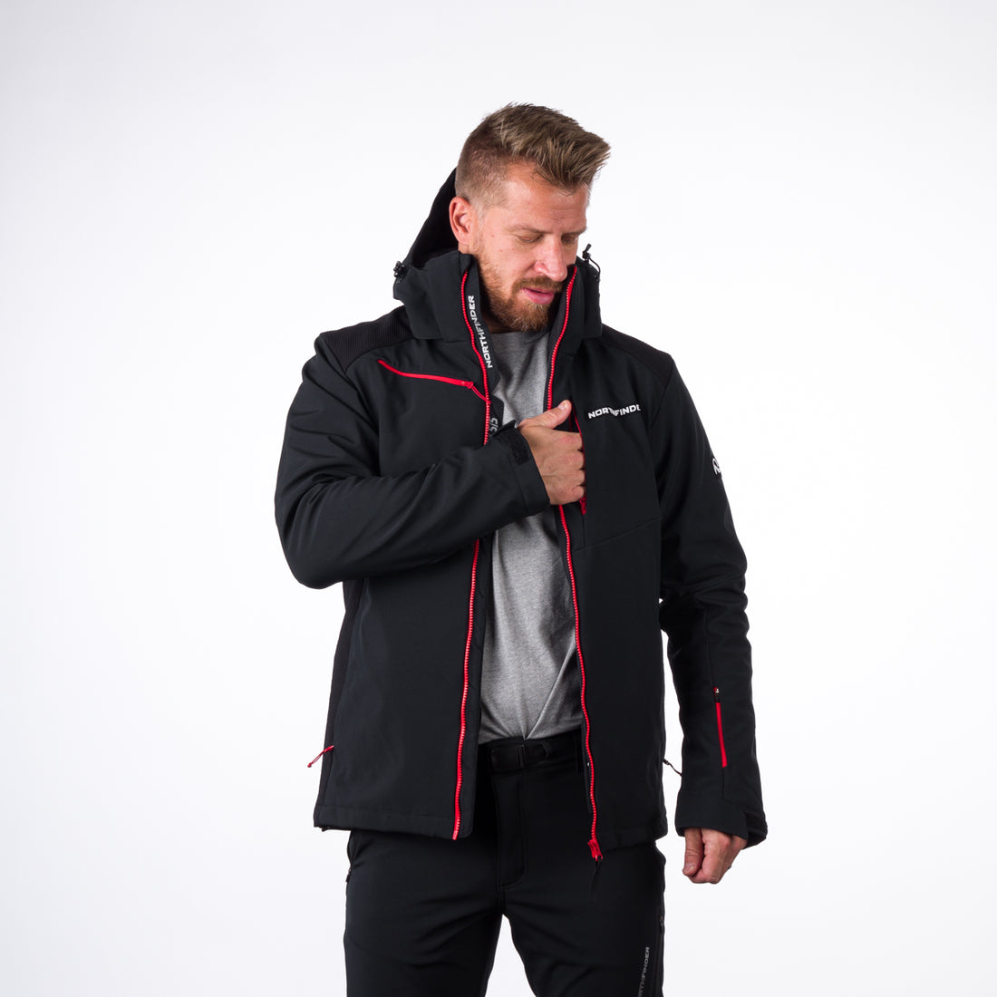 Men's softshell ski jacket DREWIN BU-5009SNW