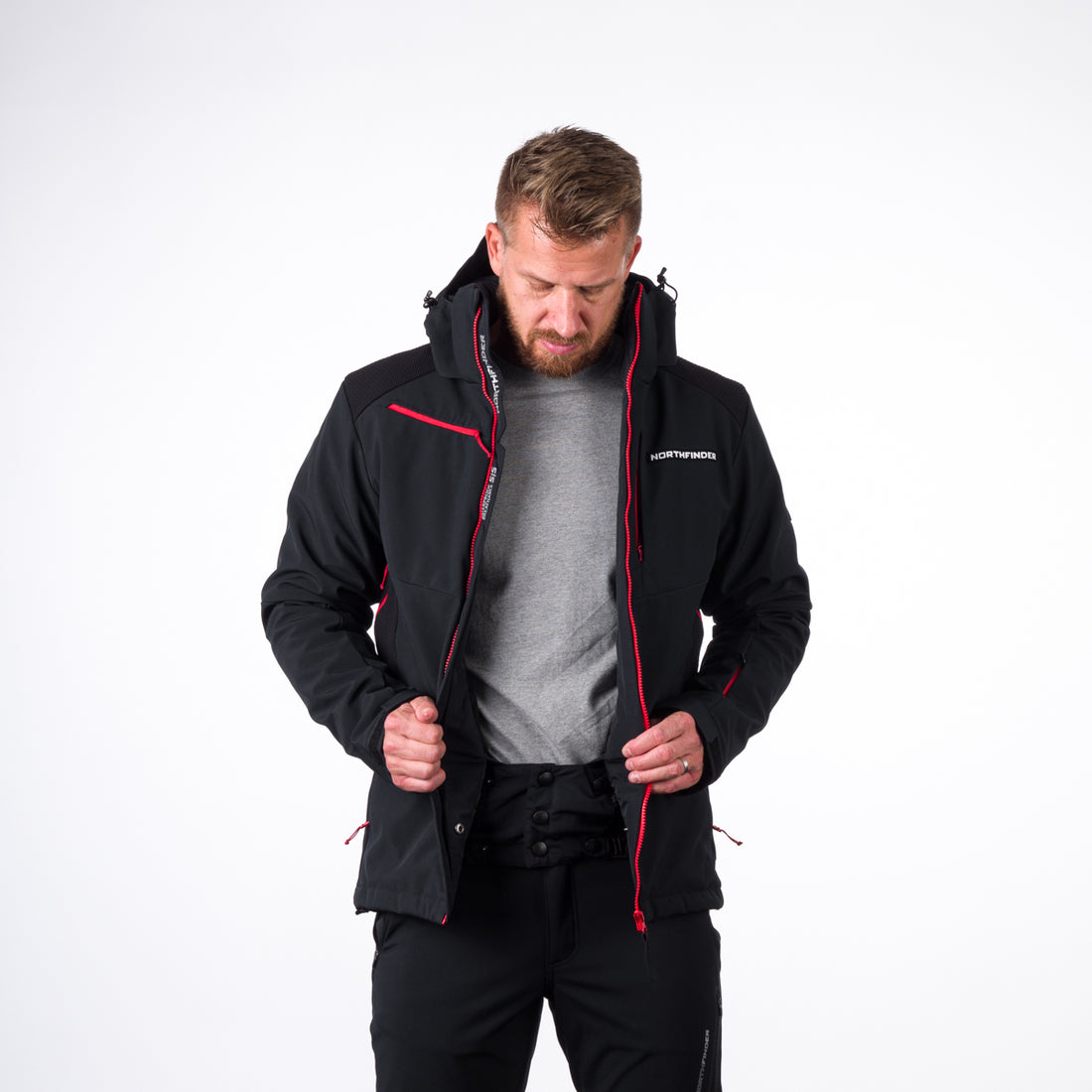 Men's softshell ski jacket DREWIN BU-5009SNW