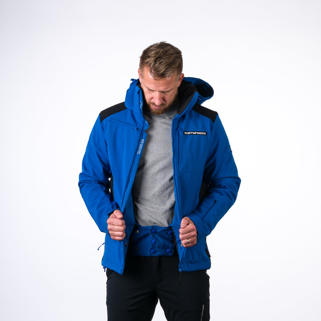 Men's softshell ski jacket DREWIN BU-5009SNW