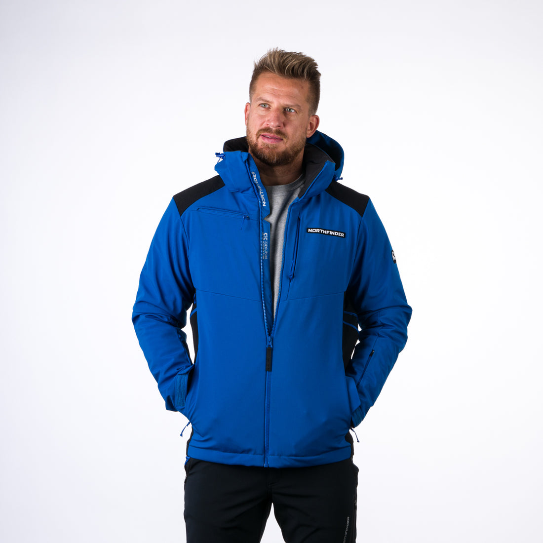 Men's softshell ski jacket DREWIN BU-5009SNW