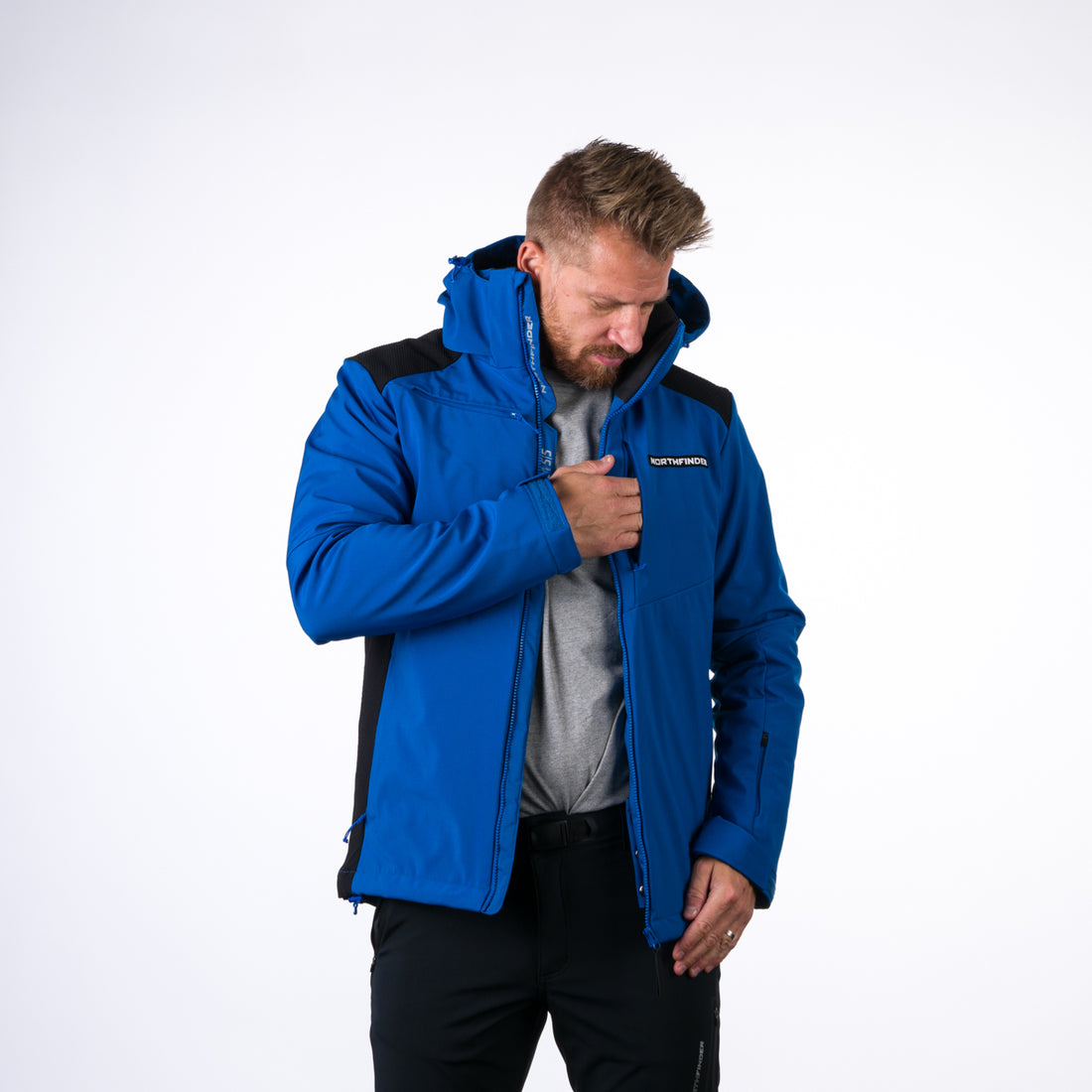 Men's softshell ski jacket DREWIN BU-5009SNW